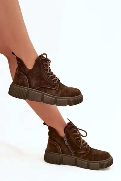 BIG STAR SHOES Semišové Nízke Dámske Čižmy Na Platforme Big Star