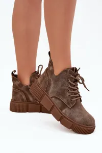 BIG STAR SHOES Semišové nízke dámske členkové topánky na platforme Big Star
