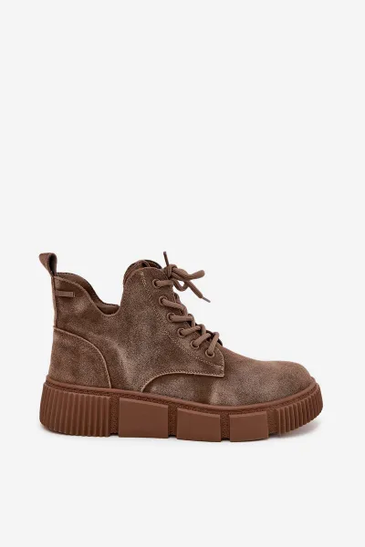 BIG STAR SHOES Semišové nízke dámske členkové topánky na platforme Big Star