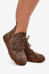 BIG STAR SHOES Semišové nízke dámske členkové topánky na platforme Big Star