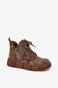 BIG STAR SHOES Semišové nízke dámske členkové topánky na platforme Big Star