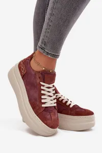 Semišové tenisky na masívnej platforme Zazoo
