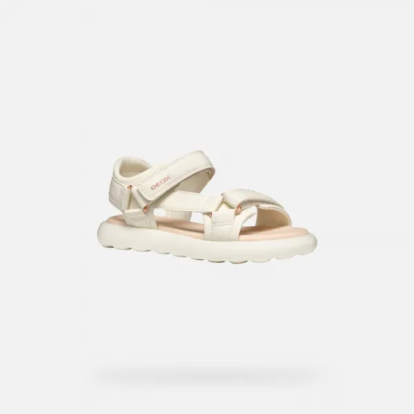 Cream Girls Sandals Geox Puffypop - Girls