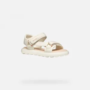 Cream Girls Sandals Geox Puffypop - Girls