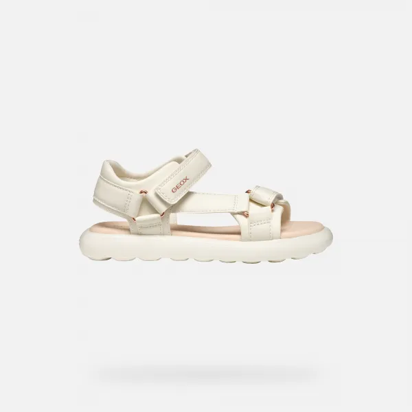 Cream Girls Sandals Geox Puffypop - Girls