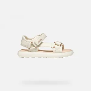 Cream Girls Sandals Geox Puffypop - Girls