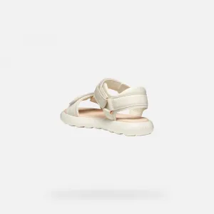 Cream Girls Sandals Geox Puffypop - Girls