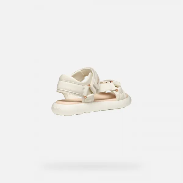 Cream Girls Sandals Geox Puffypop - Girls