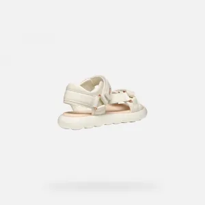 Cream Girls Sandals Geox Puffypop - Girls