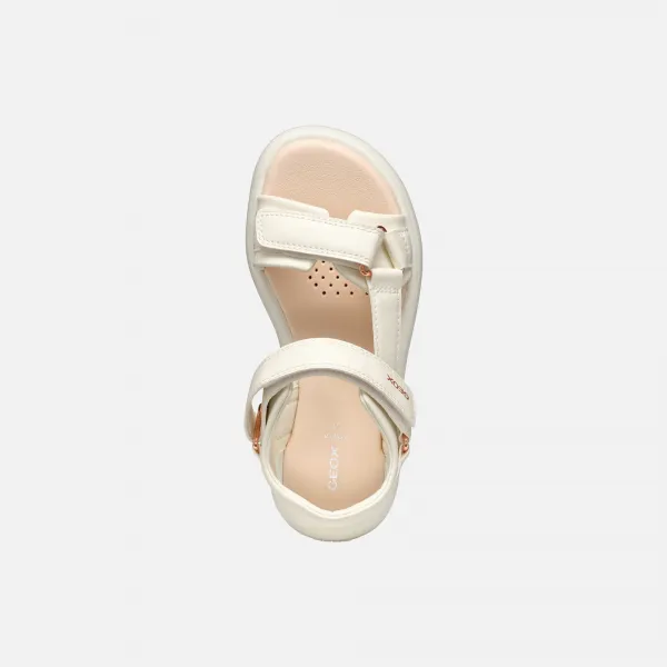 Cream Girls Sandals Geox Puffypop - Girls