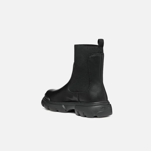 Black Girls Ankle Boots Geox Junette - Girls