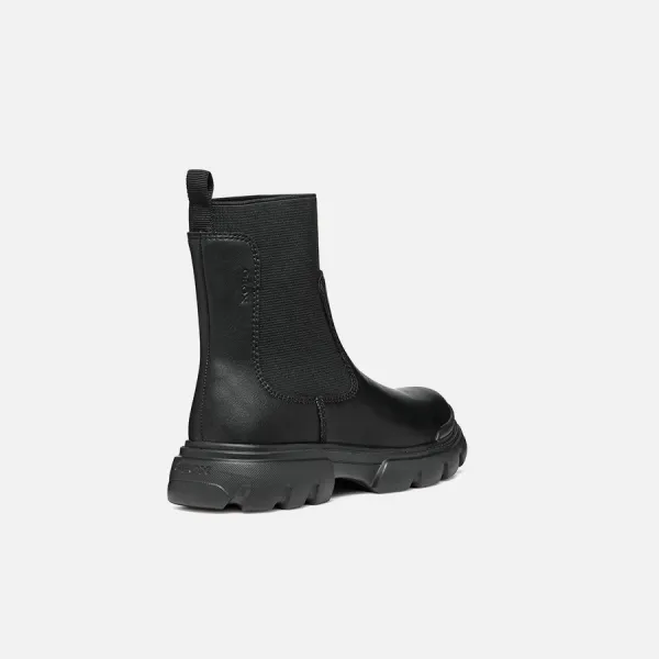 Black Girls Ankle Boots Geox Junette - Girls