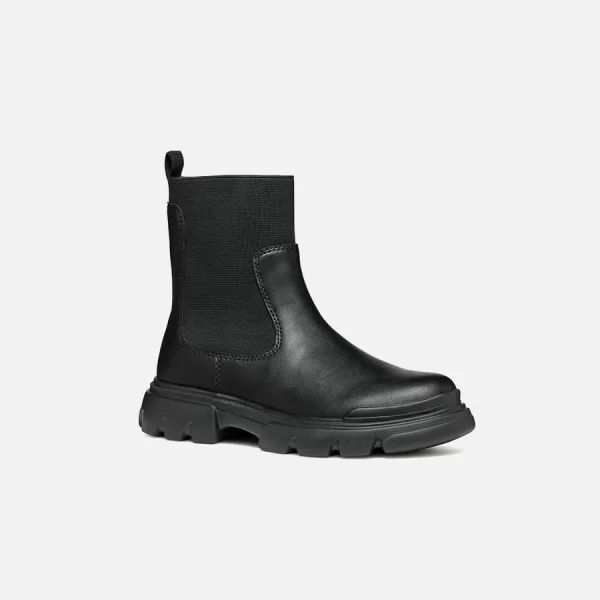 Black Girls Ankle Boots Geox Junette - Girls