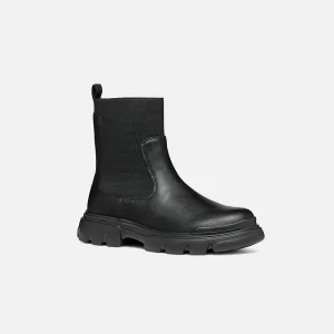 Black Girls Ankle Boots Geox Junette - Girls