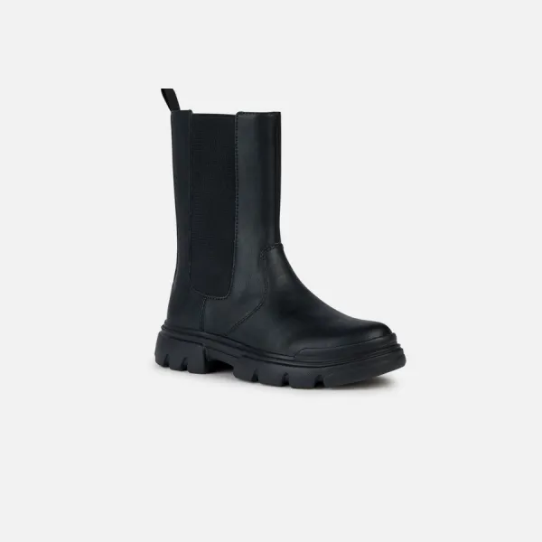 Black Girls Ankle Boots Geox Junette - Girls