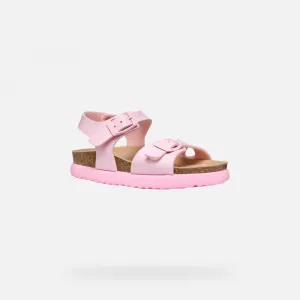 Pink Girls Sandals Geox Sandalubblebow - Girls