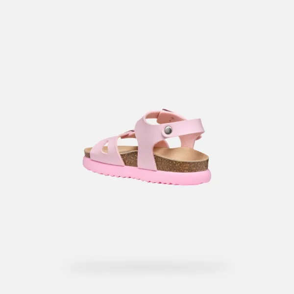Pink Girls Sandals Geox Sandalubblebow - Girls