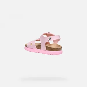 Pink Girls Sandals Geox Sandalubblebow - Girls