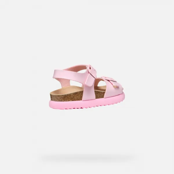 Pink Girls Sandals Geox Sandalubblebow - Girls