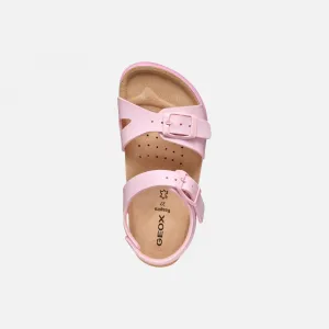 Pink Girls Sandals Geox Sandalubblebow - Girls
