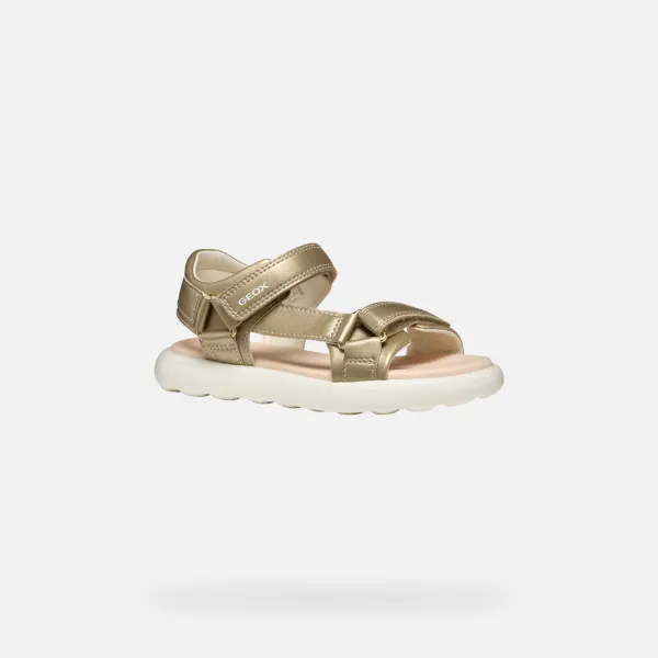 Gold Girls Sandals Geox Puffypop - Girls