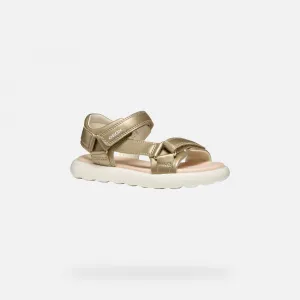 Gold Girls Sandals Geox Puffypop - Girls