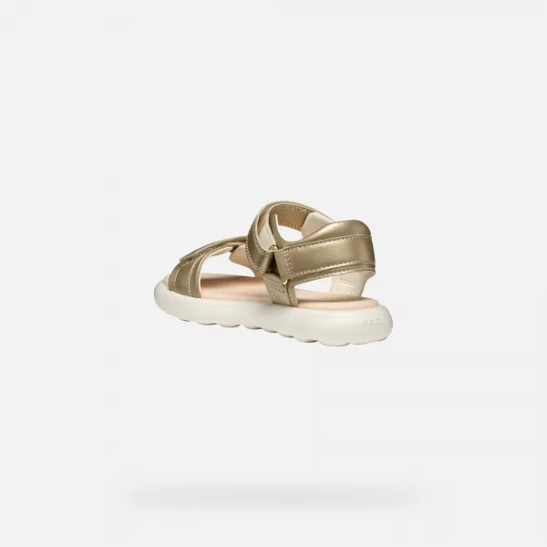 Gold Girls Sandals Geox Puffypop - Girls