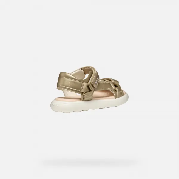 Gold Girls Sandals Geox Puffypop - Girls
