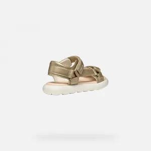 Gold Girls Sandals Geox Puffypop - Girls