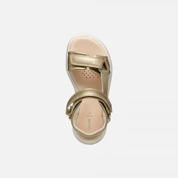 Gold Girls Sandals Geox Puffypop - Girls