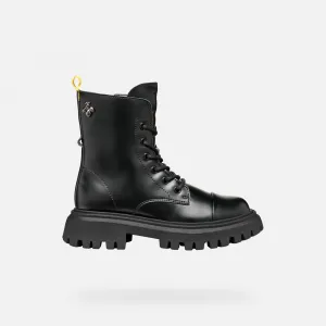 Black Girls Ankle Boots Geox Maquinnerns Girl - Girls