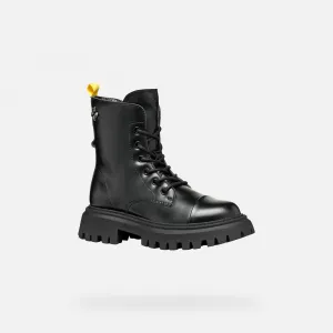 Black Girls Ankle Boots Geox Maquinnerns Girl - Girls