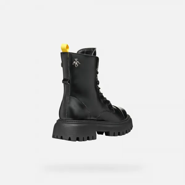 Black Girls Ankle Boots Geox Maquinnerns Girl - Girls