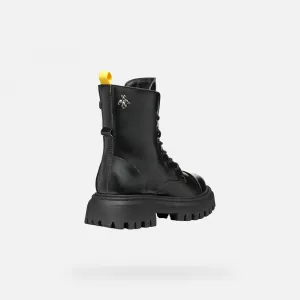 Black Girls Ankle Boots Geox Maquinnerns Girl - Girls