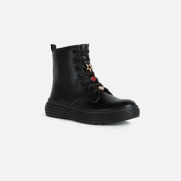 Black Girls Ankle Boots Geox Phaolae - Girls