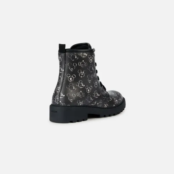 Black Girls Ankle Boots Geox Casey - Girls