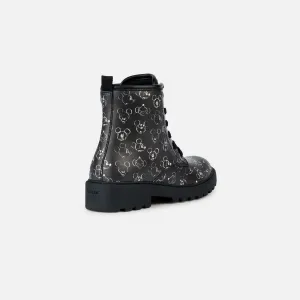 Black Girls Ankle Boots Geox Casey - Girls