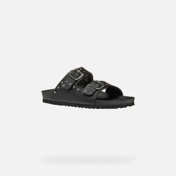 Black Girls' Slippers Geox Adriel - Girls