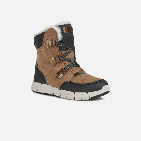 Light Brown Girls' Ankle Boots Geox Flexyper AB - Girls