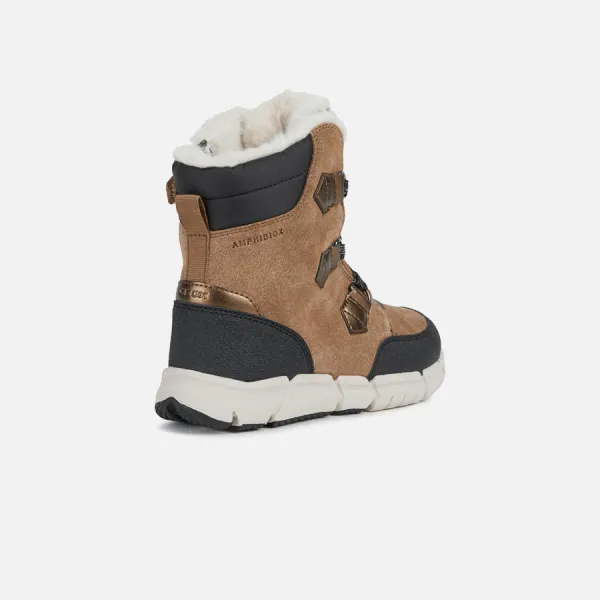 Light Brown Girls' Ankle Boots Geox Flexyper AB - Girls