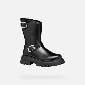 Black Girls Ankle Boots Geox Maquinnens - Girls