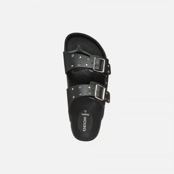 Black Girls' Slippers Geox Adriel - Girls