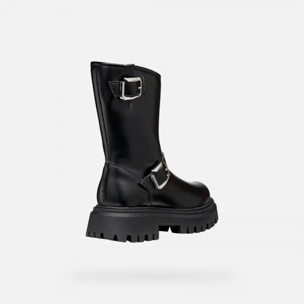 Black Girls Ankle Boots Geox Maquinnens - Girls