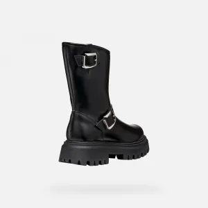 Black Girls Ankle Boots Geox Maquinnens - Girls