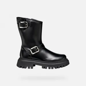 Black Girls Ankle Boots Geox Maquinnens - Girls