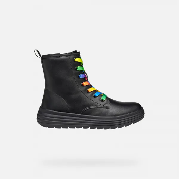 Black Girls Ankle Boots Geox Phaolae - Girls