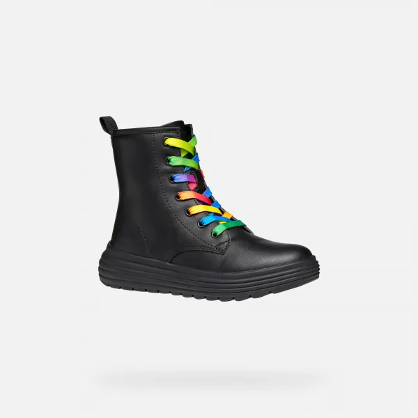 Black Girls Ankle Boots Geox Phaolae - Girls