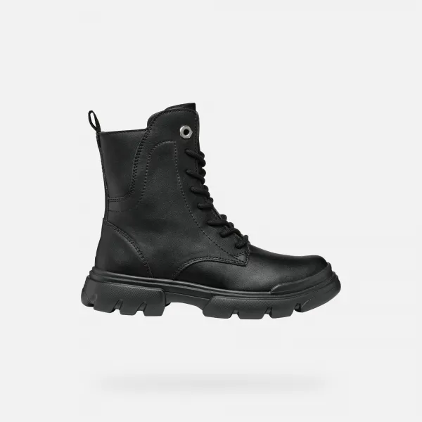 Black Girls Ankle Boots Geox Junette - Girls