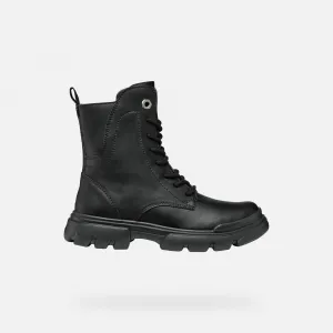 Black Girls Ankle Boots Geox Junette - Girls