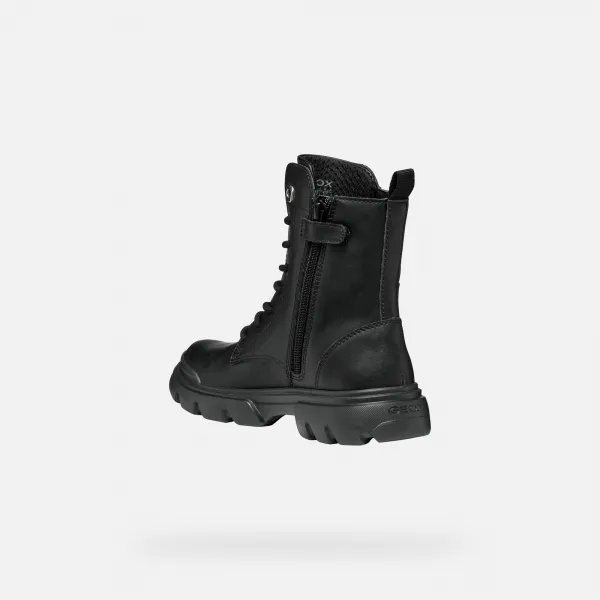 Black Girls Ankle Boots Geox Junette - Girls